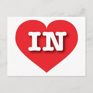 Indiana Red Heart - I Liebe IN Postkarte