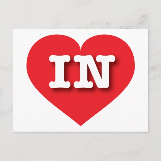 Indiana Red Heart - I Liebe IN Postkarte (Vorderseite)
