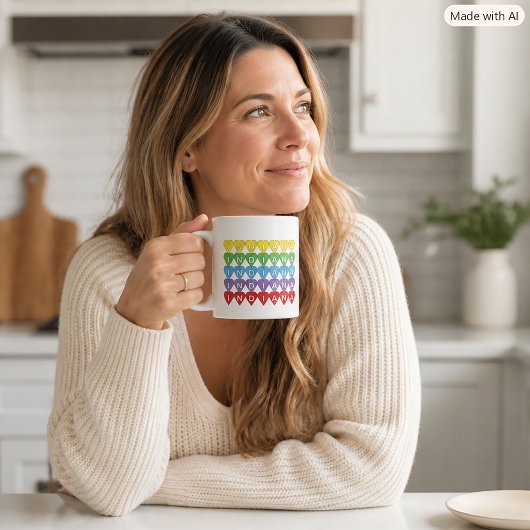Indiana Regenbogen-Herzen State Pride Kaffeetasse