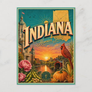 Indiana Retro-Reise-Souvenir-Postkarte Postkarte