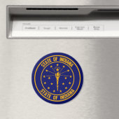 Indiana Round Emblem Magnet (In Situ (Geschirrspüler))