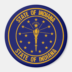 Indiana Round Emblem Magnet