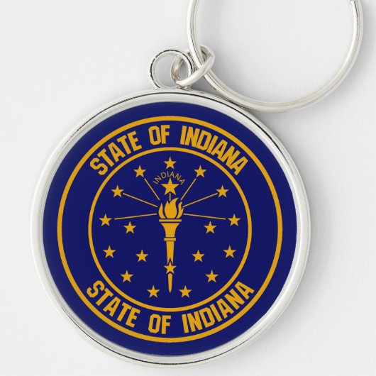Indiana Round Emblem Schlüsselanhänger (Vorne)