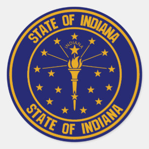 Indiana-Rundes Emblem Runder Aufkleber