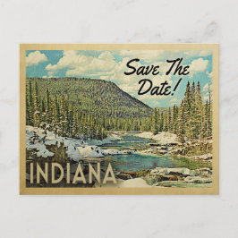Indiana Save the Date Mountain River Snow Ankündigungspostkarte