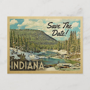 Indiana Save the Date Mountain River Snow Ankündigungspostkarte