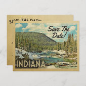 Indiana Save the Date Mountain River Snow Ankündigungspostkarte (Vorne/Hinten)
