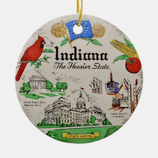 Indiana-Schmuck Keramik Ornament (Vorne)