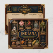 Indiana Shadow Box 3D Figurine Staat Postkarte (Vorne/Hinten)
