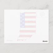 Indiana Shaped Patriotic Hoosier American Flag Postkarte (Rückseite)