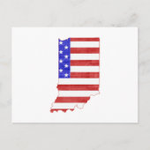 Indiana Shaped Patriotic Hoosier American Flag Postkarte (Vorderseite)