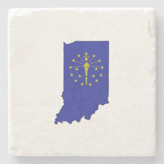 Indiana Silhouette Kontur Map Shaped State Flag Steinuntersetzer (Vorderseite)