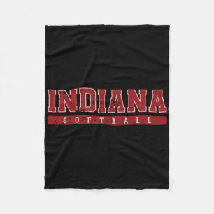 Indiana Softll Rot Vintage Text  Fleecedecke