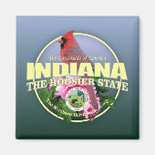 Indiana Staat Bird & Blume Magnet (Vorne)
