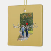 Indiana Staat Foto-Beilage und Ortsname Keramikornament (Links)
