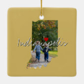 Indiana Staat Foto-Beilage und Ortsname Keramikornament (Rückseite)