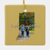 Indiana Staat Foto-Beilage und Ortsname Keramikornament (Vorderseite)