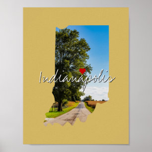Indiana Staat Foto-Beilage und Ortsname Poster