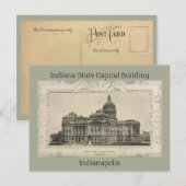 Indiana Staat Hauptstadt Gebäude Postcard (1908) Postkarte (Vorne/Hinten)