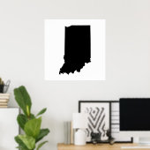 Indiana Staat Kontur Poster (Heimbüro)