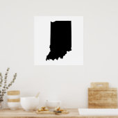 Indiana Staat Kontur Poster (Küche)