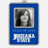 Indiana-Staat-Logo Rahmen-Ornament Silber (Vorderseite)