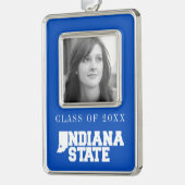 Indiana-Staat-Logo Rahmen-Ornament Silber (Links)