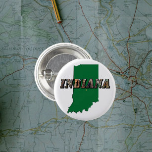 Indiana Staat Map and Picture Text Button Back