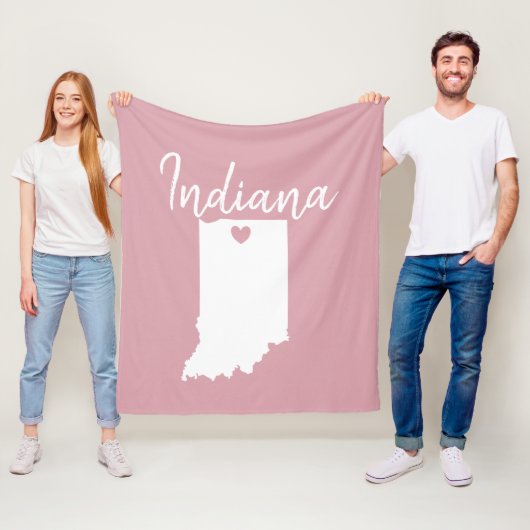 Indiana Staat Map Liebe Zuhause Fleecedecke (Beispiel)