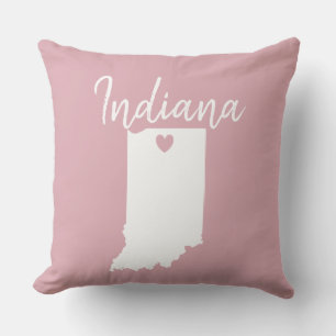 Indiana Staat Map Liebe Zuhause Kissen