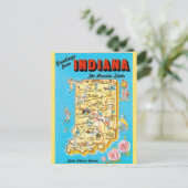 Indiana Staat Map Postkarte (Stehend Vorderseite)