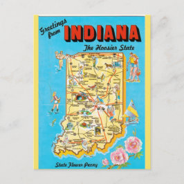 Indiana Staat Map Postkarte