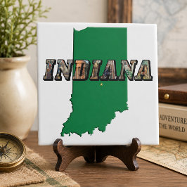 Indiana Staat Map Text Fliese