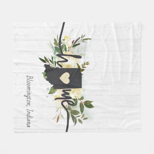 Indiana Staat Personalisiert Ihre Zuhause City Rus Fleecedecke (Vorderseite (Horizontal))