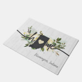 Indiana Staat Personalisiert Ihre Zuhause City Rus Fußmatte (Schrägansicht)