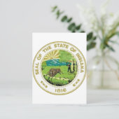Indiana Staat Siegel Postkarte (Stehend Vorderseite)