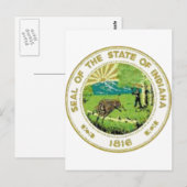 Indiana Staat Siegel Postkarte (Vorne/Hinten)