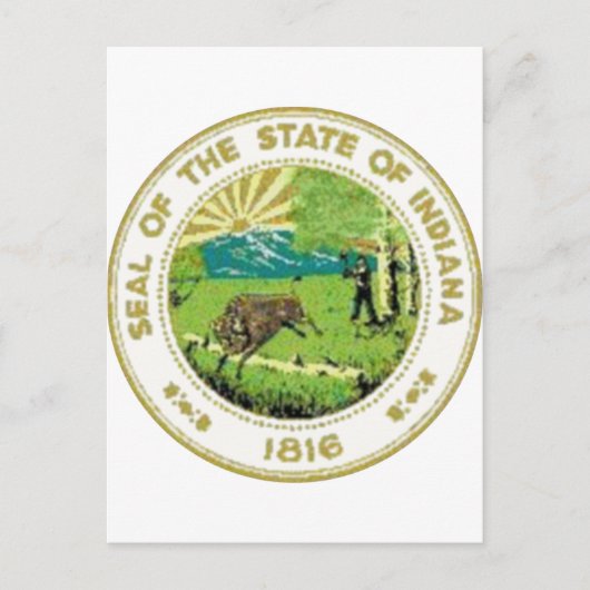 Indiana Staat Siegel Postkarte (Vorderseite)