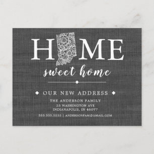 INDIANA Staat-Statuskarte Ankündigungspostkarte