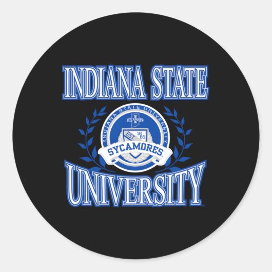 Indiana Staat Sycamores Laurels Offical Runder Aufkleber (Vorderseite)