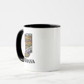 Indiana Staat Tattoo Style Cornfields & Barns Tasse (Vorderseite Links)