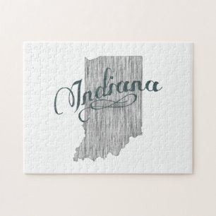 Indiana Staat Typografie Puzzle