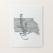 Indiana Staat Typografie Puzzle (Vertikal)