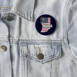 Indiana Staat United Staaten Retro Map Vintag USA Button