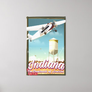 Indiana Staat Vintages Flugplakat Leinwanddruck