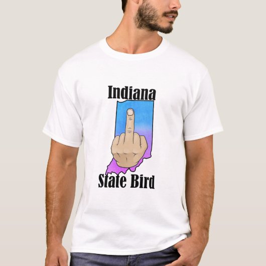 Indiana Staat Vogel T - Shirt Mittelfinger (Vorderseite)