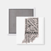 Indiana Staat Word Cloud Magnet (Vorderseite/Rückseite)