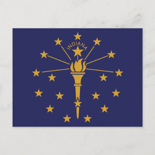 Indiana Staatsflagge Hoosier State Fackel 19 Stern Postkarte