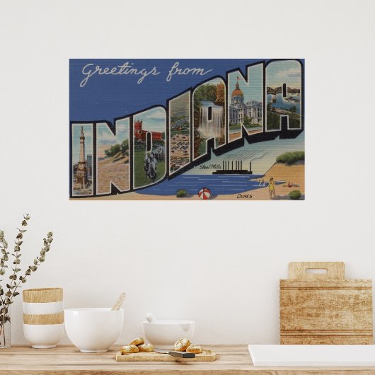 Indiana (Stahlmilch/Sanddünen) Poster (Küche)