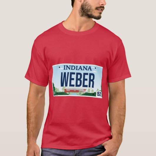 Indiana State custom Weber vanity license plate T-Shirt (Vorderseite)